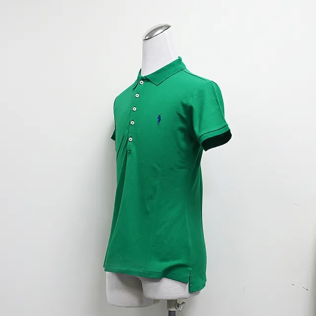 【RALPH LAUREN】POLO RALPH LAUREN經典藍色小馬棉質混紡修身短袖POLO衫(女款/綠)