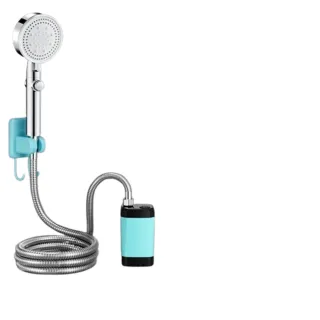 【H富格威】花灑 電動花灑 洗澡神器 簡易便攜 淋浴器 戶外專用(7800mah 帶數顯屏 5檔增壓花灑 預售15天)