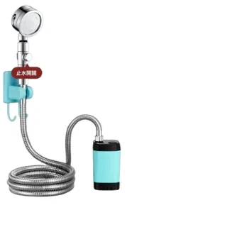 【H富格威】花灑 電動花灑 洗澡神器 簡易便攜 淋浴器 戶外專用(7800mah 帶數顯屏 3檔過濾花灑 預售15天)