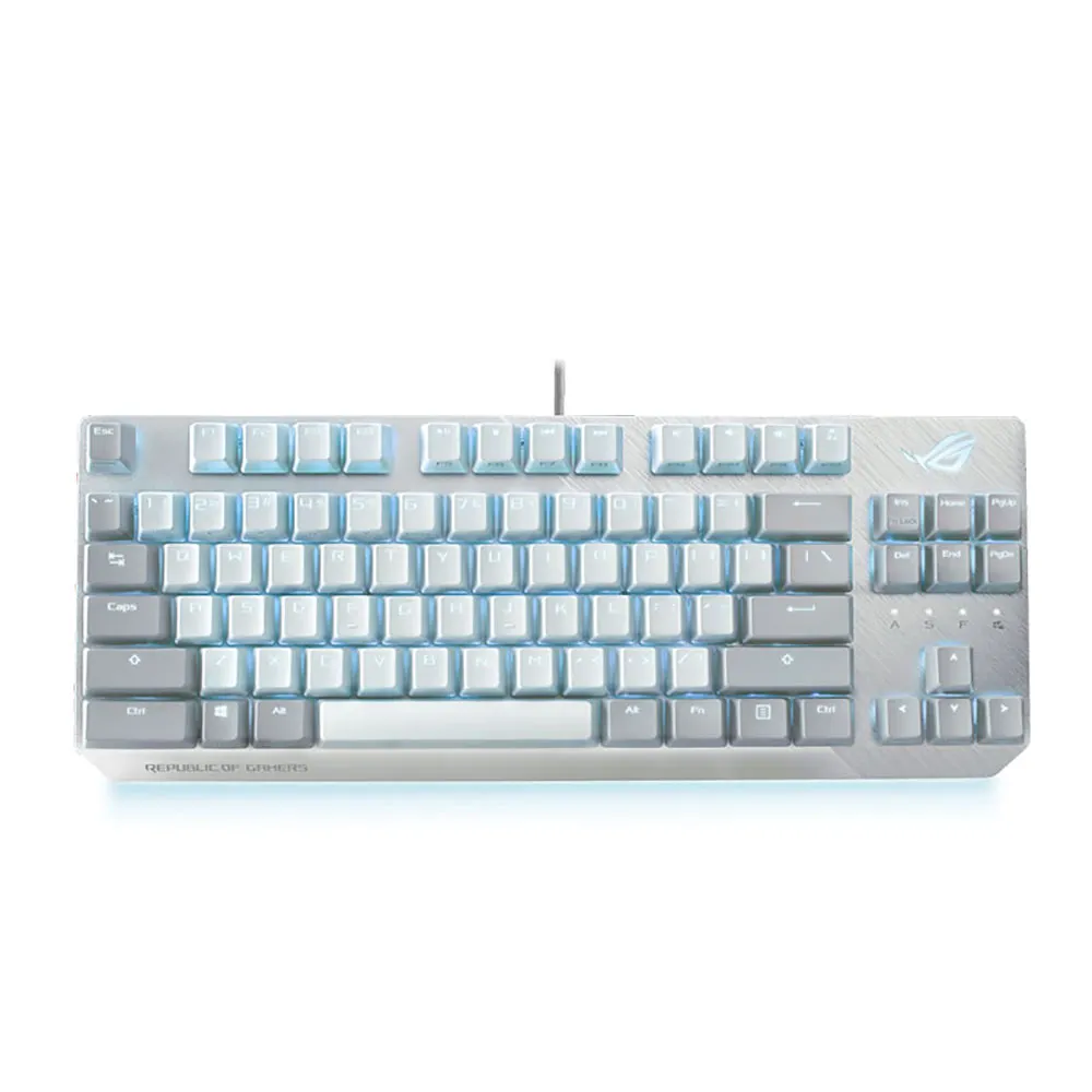 【ASUS 華碩】MyCard500點數組★ROG Strix Scope NX TKL ML 有線電競鍵盤(月光白 青軸/紅軸)