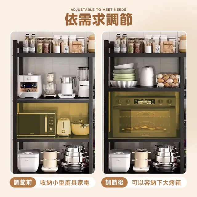 【Ashley House】90面寬-大型多功能收納層架-帶輪(鐵架 收納架 廚房架 臥室架 浴室架 陽台架)