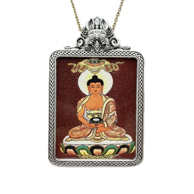【藏古祥館】紫金砂阿彌陀佛唐卡B0147(紫金砂 阿彌陀佛 唐卡 生肖屬狗 豬)