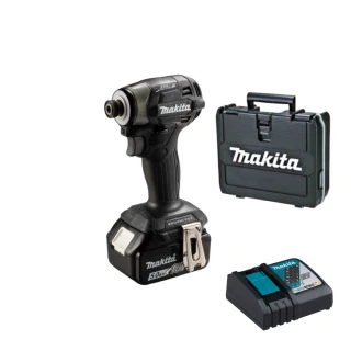 【MAKITA 牧田】日本原裝 18V 充電式 無刷 衝擊 起子機 電鑽(DTD173 RGE 黑色主機+6.0鋰電池*1+充電器+箱)