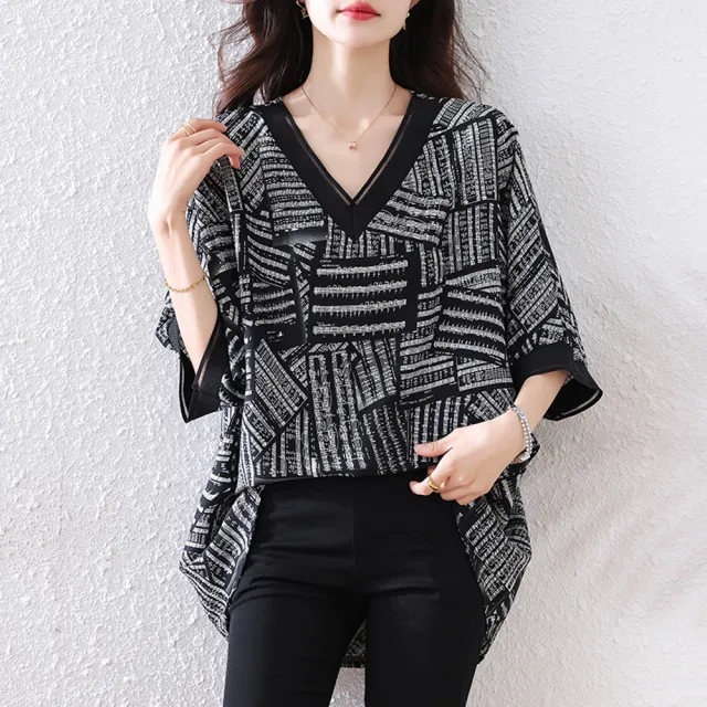 【ALLK 歐楷】新品上架 拼接配色上衣 黑色(尺寸L-XXL/中大尺碼/涼爽/透氣)
