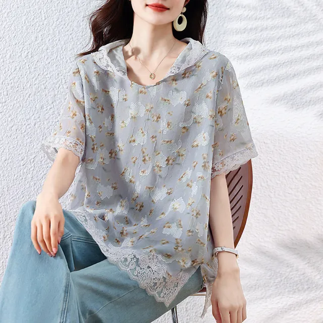 【ALLK 歐楷】新品 連帽緹花上衣 圖片色(尺寸L-XXL/中大尺碼/涼爽/透氣)