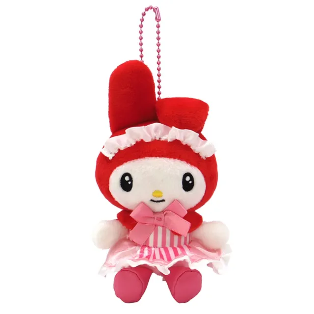 【小禮堂】Sanrio 三麗鷗 美樂蒂 絨毛玩偶吊飾 單垂耳紅帽女僕 變裝50週年(平輸品)