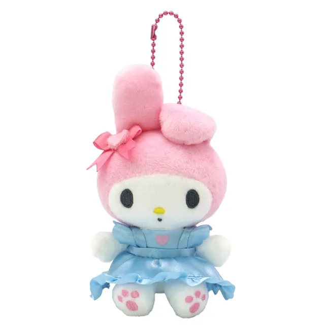 【小禮堂】Sanrio 三麗鷗 美樂蒂 絨毛玩偶吊飾 單垂耳藍圍裙 變裝50週年(平輸品)