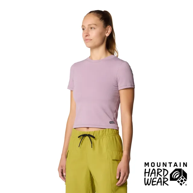 【Mountain Hardwear】Peak Knit™ Short Sleeve Shirt 素色羅紋短版短袖排汗衣 女款 迷惑紫 #2113451
