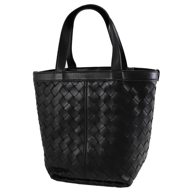 【BOTTEGA VENETA 寶緹嘉】簡約經典手工編織附萬用袋手提包托特包(黑)