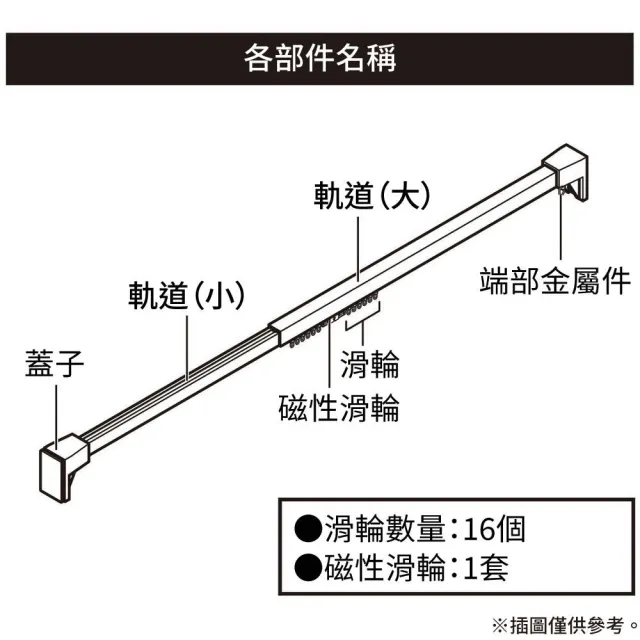 【NITORI 宜得利家居】免鑽孔伸縮窗簾軌 TR1 WH 110-150(免鑽孔 伸縮窗簾軌 窗簾軌 窗簾)