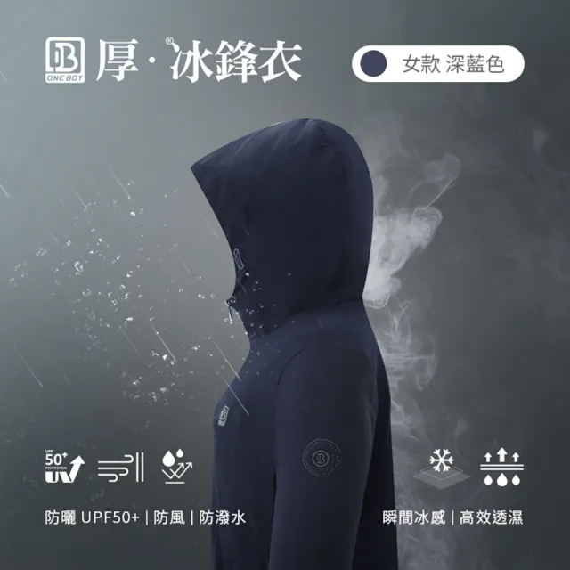 【ONE BOY】防風防潑水UPF50+防曬冰感A+級機能透氣厚冰鋒衣(N240068)