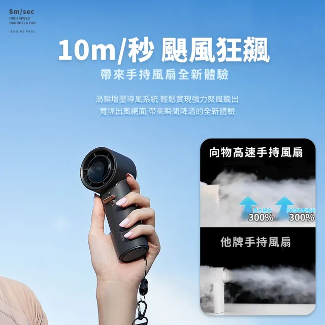 【SOTHING 向物】101檔雙向充電高速手持風扇 引擎PRO(可上飛機 usb風扇 行動電源 桌面風扇 桌扇)
