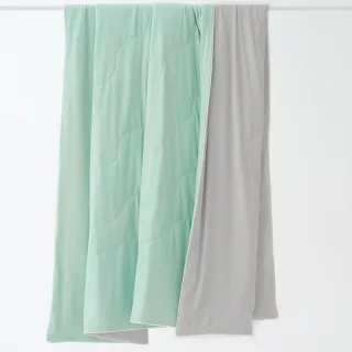 【米夢家居】涼夏絲滑-繽紛多彩涼感凍凍涼被(薄荷綠灰-大)