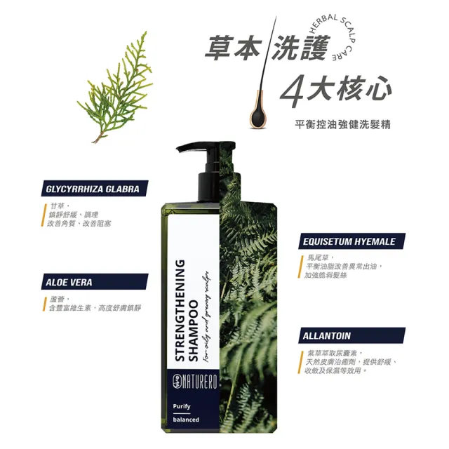 【Naturero 植淨林】植淨豐盈強健洗髮精 400ml(可選-平衡控油/舒敏保濕/養髮豐盈)