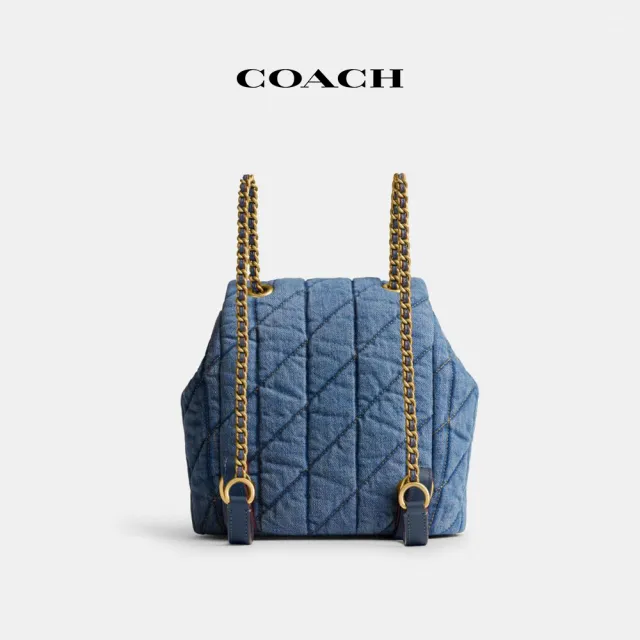 【COACH】蔻馳官方直營 TABBY 絎縫設計後背包 雙肩包-B4/靛藍色(CZ747)