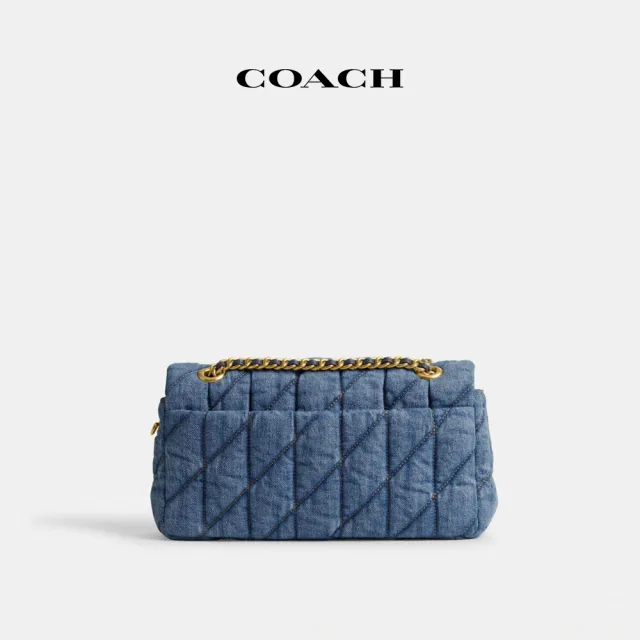 【COACH】蔻馳官方直營 TABBY 絎縫26號單肩手袋-B4/靛藍色(CR704)