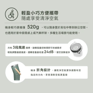 【Electrolux 伊萊克斯】極適家居300個人與車用輕巧空淨機-海洋綠(EP31-15GRA)