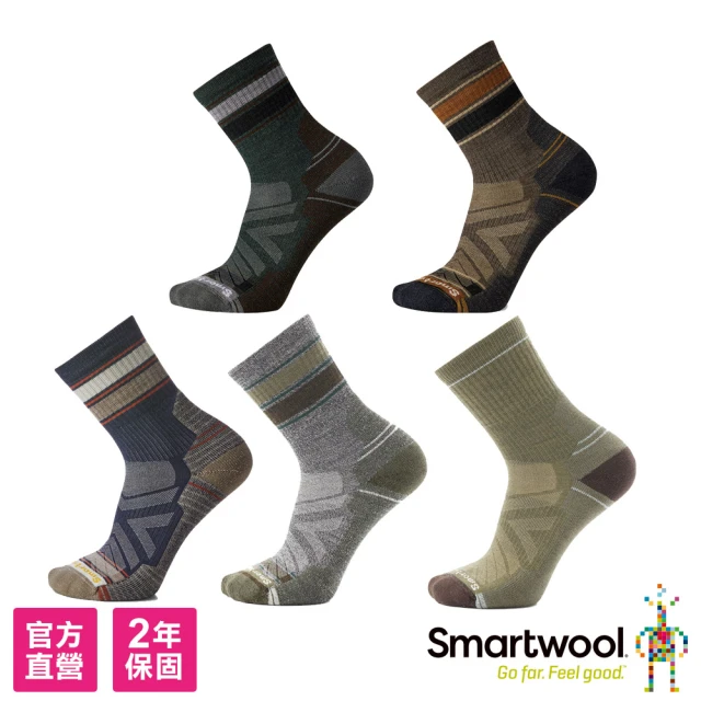 【SmartWool官方直營】機能戶外 全輕量減震 條紋中筒襪 多色任選(美麗諾羊毛襪 登山襪 保暖襪 除臭襪)