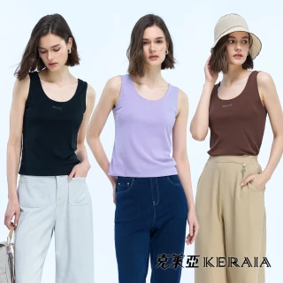 【KERAIA 克萊亞】無懼啟程燙鑽襪布背心(多色；M-XXL)
