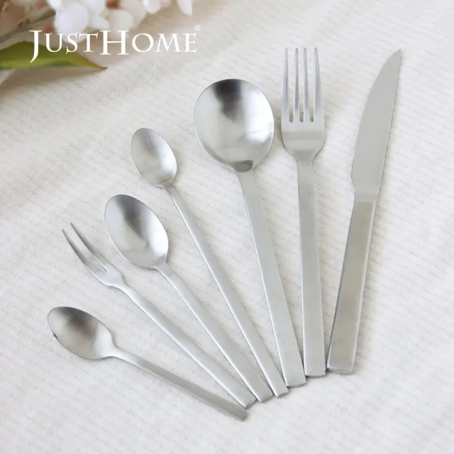【Just Home】極簡派不鏽鋼水果叉15cm-單支(叉子/甜點叉/西餐甜品叉勺/甜點叉勺/蛋糕叉勺/簡約設計)