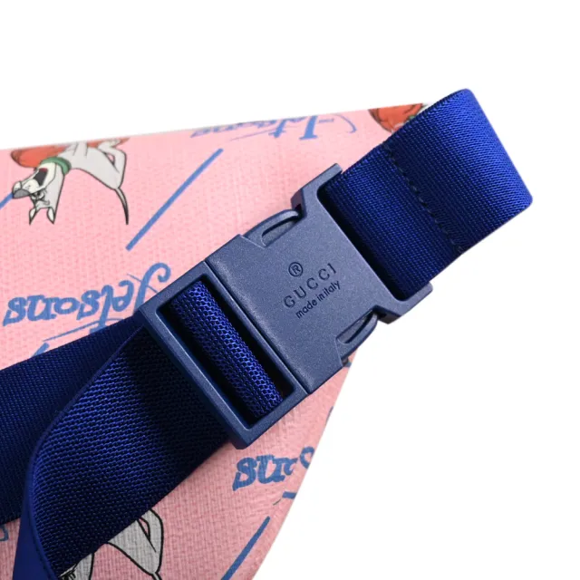 【GUCCI 古馳】The Jetsons 限定聯名款印花三用後背包胸口包腰包(粉)