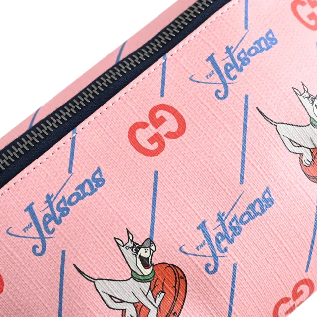 【GUCCI 古馳】The Jetsons 限定聯名款印花三用後背包胸口包腰包(粉)