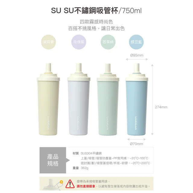 【LocknLock 樂扣樂扣】隨享二入組 官方直營 SUSU保溫杯xTritan吸管杯 750ml(304不鏽鋼/保溫杯/Tritan材質)