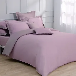 【Tonia Nicole 東妮寢飾】300織紗長纖細棉素色兩用被床包組-薰衣紫 60支(加大)
