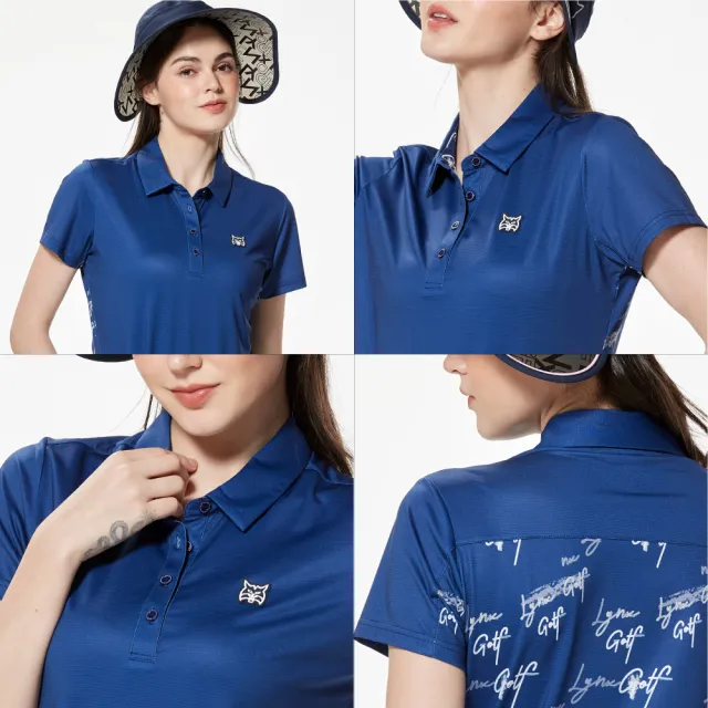 【Lynx Golf】女款吸排抗UV抗菌防臭涼感機能組織布脇邊剪裁設計短袖POLO衫/高爾夫球衫(二色)