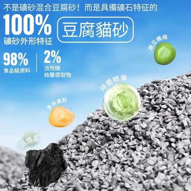 【MAGICSCOOP 魔鏟】貓砂 礦石型豆腐貓砂 活性炭破碎豆腐貓砂（2包裝）(凈味快速/結團超強/不易帶砂)