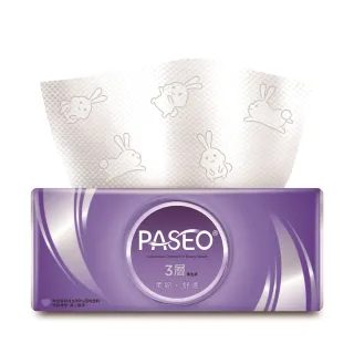 【PASEO】3層柔韌舒適抽取式衛生紙PEFC(100抽10包5袋/箱)
