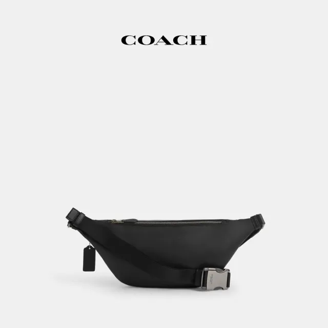 【COACH】蔻馳官方直營 WARREN經典Logo腰包 胸包-炭黑色/黑色(CV926)