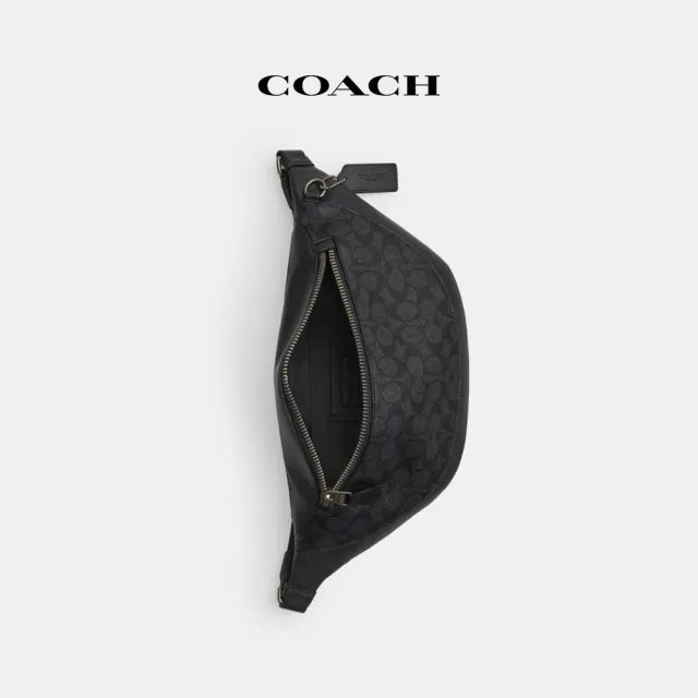 【COACH】蔻馳官方直營 WARREN經典Logo腰包 胸包-炭黑色/黑色(CV926)