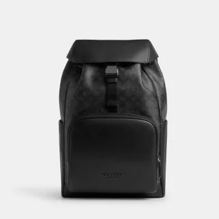 【COACH】蔻馳官方直營 PACE經典Logo後背包-炭黑色/黑色(CT707)