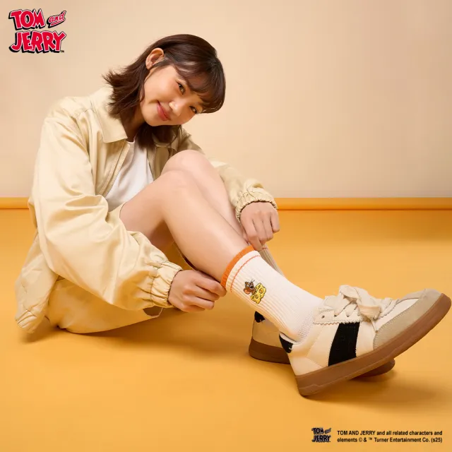 【FOOTER】湯姆貓與傑利鼠-I LOVE CHEESE襪(TJ11-橘色)