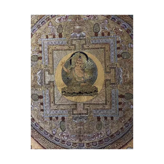 【藏古祥館】文殊刺繡壇城唐卡 壇0001(文殊 刺繡 壇城 唐卡)
