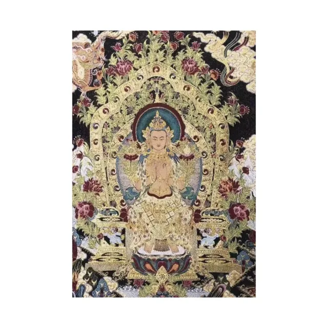 【藏古祥館】彌勒菩薩刺繡唐卡 DD023(彌勒菩薩 刺繡 唐卡)