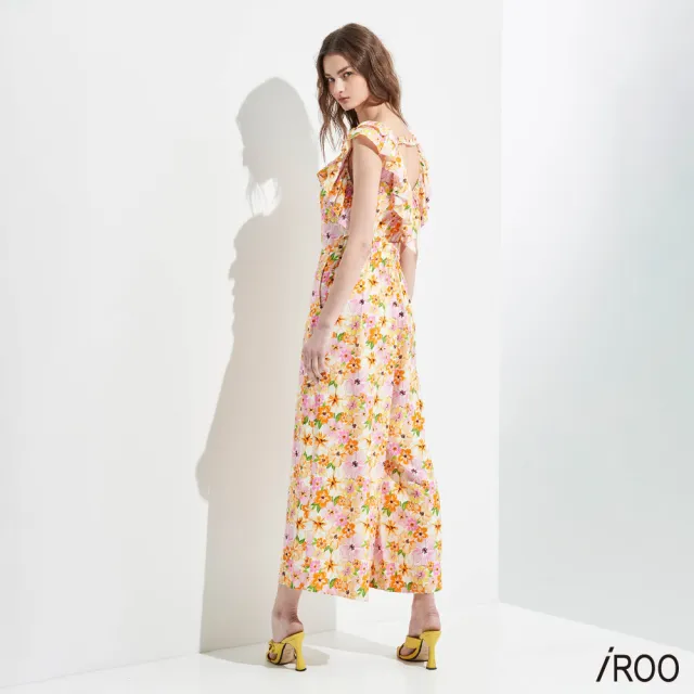 【iROO】迷漾花園印花連身褲