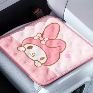 【SANRIO 三麗鷗】美樂蒂大耳狗凱蒂貓夏日涼感坐墊車用冰珠坐墊(涼感墊 汽車椅墊)