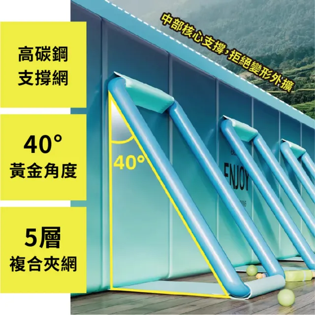 【DaoDi】泳池 免充氣鋼架款折疊游泳池2.1米(附豪華戲水組 兒童戲水池 摺疊泳池 家庭水池 儲水桶)