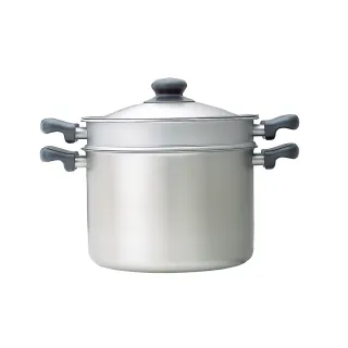 【IUSE】日本製 柳宗理 雙耳高鍋22cm/附不鏽鋼蓋/附濾網(符合人體工學．絕佳導熱)