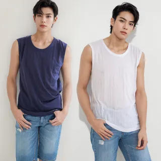 【GIAT 吉亞特】3件組-天然麻紗男士寬肩輕涼背心(台灣製MIT)