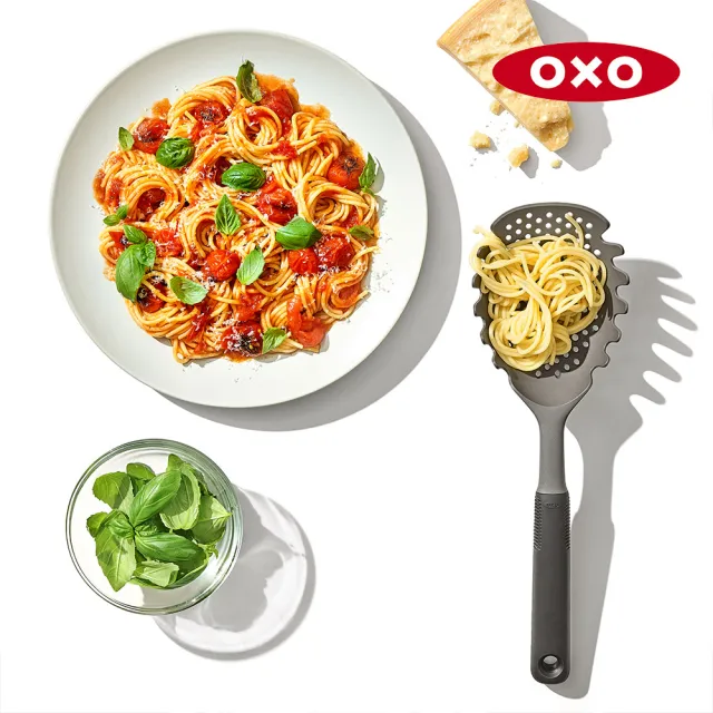 【美國OXO】好好握瀝水撈勺 撈網 漏勺(快速撈取麵條水餃等 耐熱120度)
