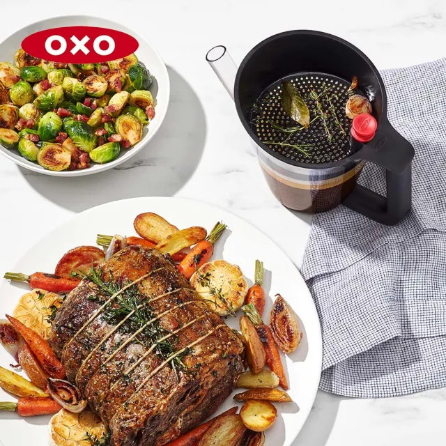 【OXO】好輕鬆油切神器 1000ml(喝湯不喝油 油湯分離壺 濾油壺 Tritan材質)