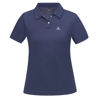 【ATUNAS 歐都納】女款再生循環回收ATUNAS-TEX短袖POLO衫(A2PS2535WC靛藍/防曬抗UV/休閒/吸濕排汗透氣)