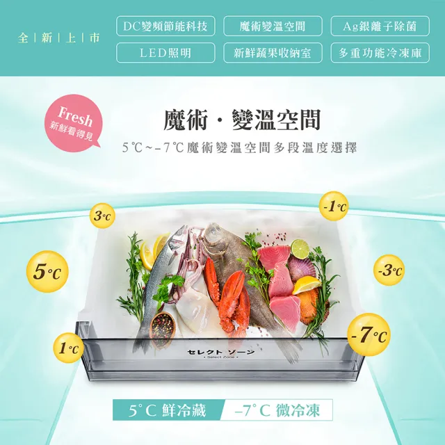 【CHIMEI 奇美】328公升雙門變頻電冰箱UR-B330VB(魔術變溫空間/下冷凍室/窄身)