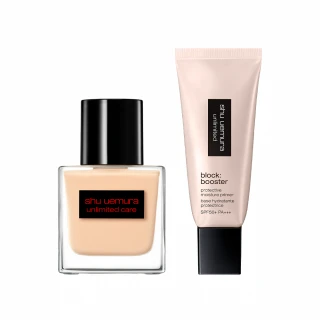 【Shu uemura 植村秀】官方直營 無極限裸光精萃粉底送正貨妝前乳(35ml/Shu uemura/透光瓶)