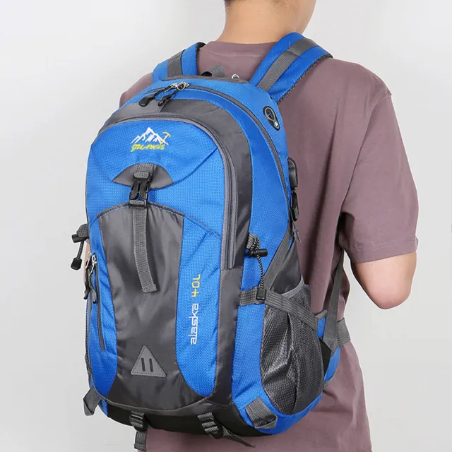 【Starshop】輕量戶外徒步登山後背包 40L 大容量雙肩包 旅行背包 休閒書包 露營收納包(可掛登山