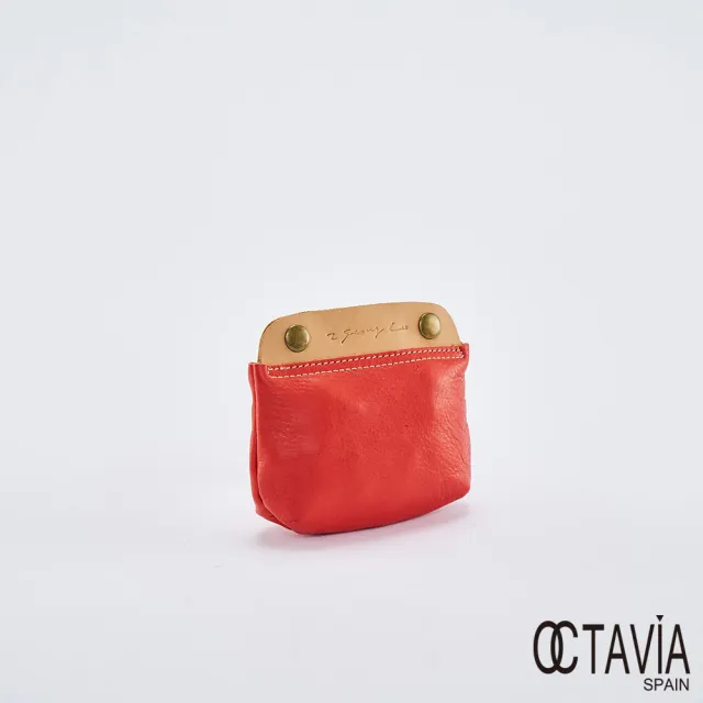 【OCTAVIA 8】雙11 OCTAVIA 8 真皮- 小可愛 雙色牛皮多用途壓扣零錢包
