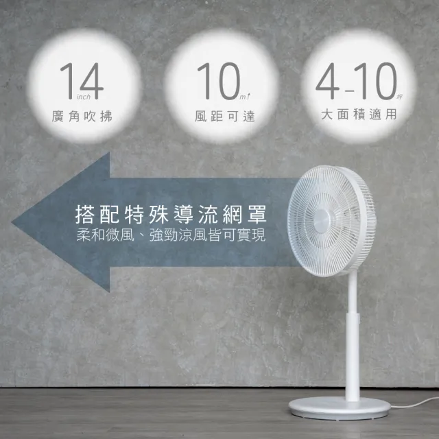 【KINYO】14吋無刷遙控靜音省電DC扇/DC循環扇(附無線遙控器/可升降/12檔風速/12H定時 超值2入組 DCF-1408)